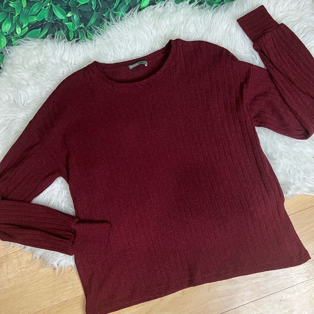 Zara long sleeve burgundy blouse  top M